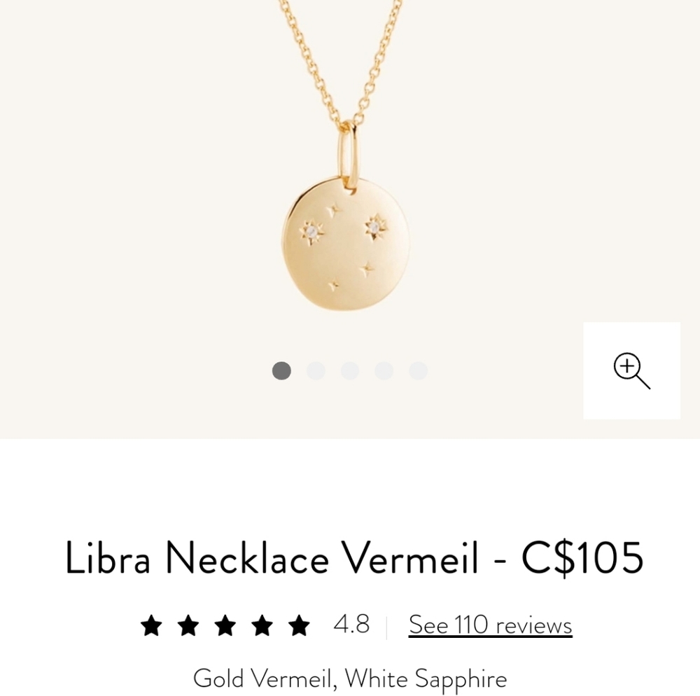 NWT Mejuri Zodiac Libra Necklace